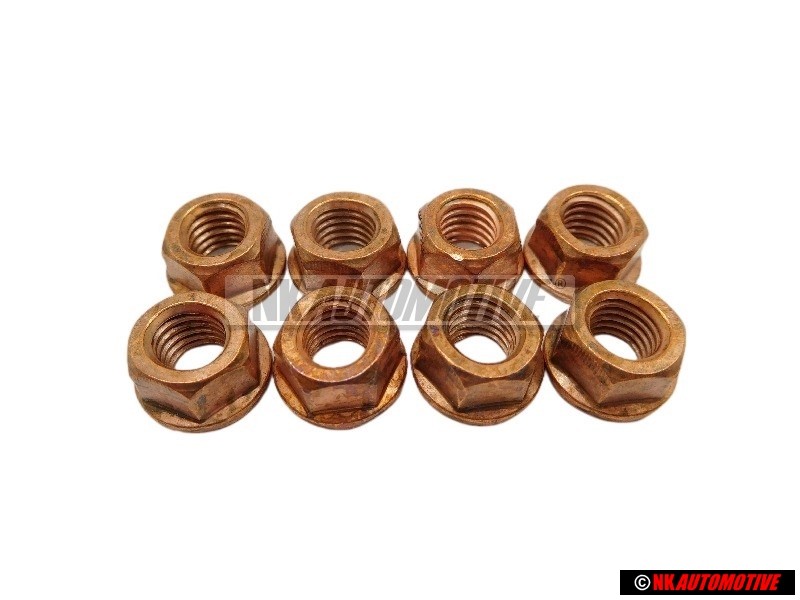 8x VW Original Ecrou Hexagonal Embase, Autobloquante - N 90200201