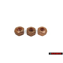3x VW Original Ecrou 6 Pans, Autoserreur - N 0221464