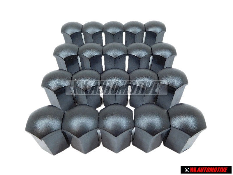 20x VW Original Capuchon De Boulon De Roue Noir Satine - 867601173 01C