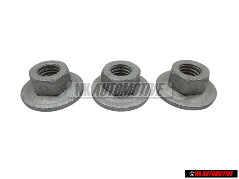 3x VW Original Ecrou Hexagonal Embase, Autobloquante - N 90908301