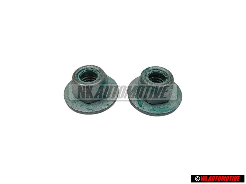 2x VW Original Ecrou 6 Pans, Autoserreur Avec Rondelle - N 90286703