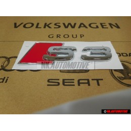 Audi Original S3 Arrière Embleme Monogramme Logo Chrome Rouge - 8P0853735 2ZZ