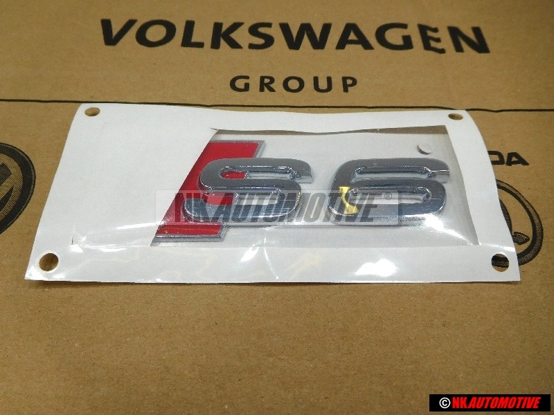 Audi Original S6 Arrière Embleme Monogramme Logo Chrome Rouge - 4B0853735 2ZZ
