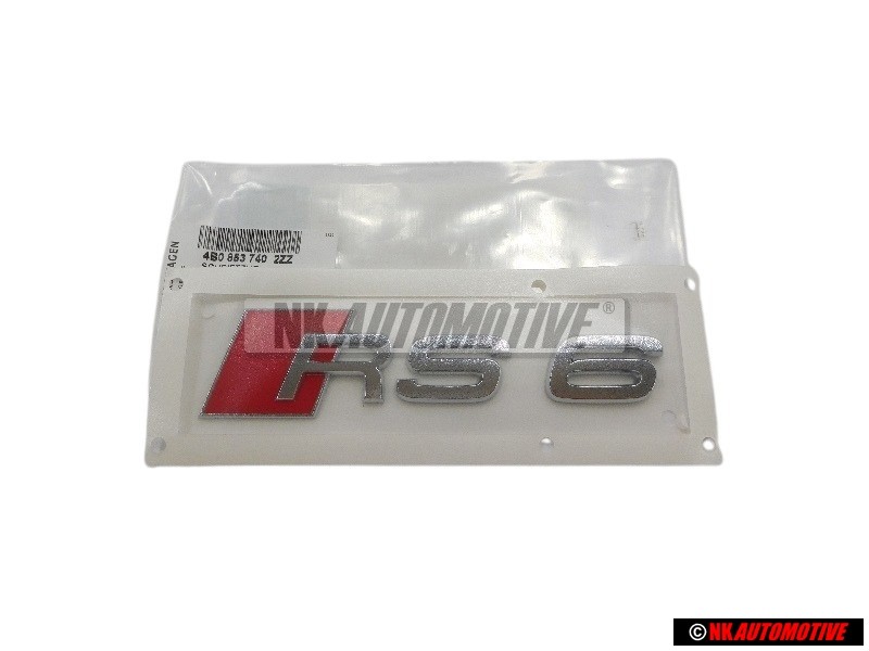 Audi Original RS6 Arrière Embleme Monogramme Logo Chrome Rouge - 4B0853740 2ZZ