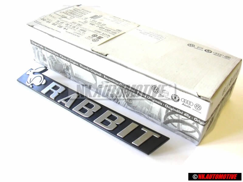 VW Original RABBIT Arrière Embleme Monogramme Logo Argent Brossé - 171853687J