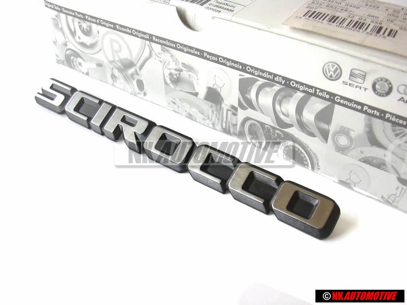 VW Original SCIROCCO Arrière Embleme Monogramme Logo Argent Brossé - 533853687Q