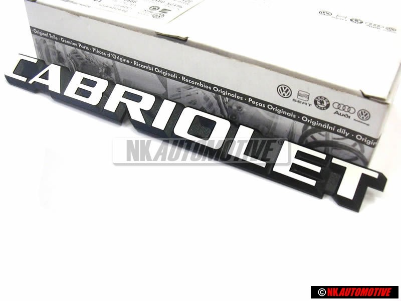 VW Original CABRIOLET Arrière Embleme Monogramme Logo Blanc - 155853687B QK6