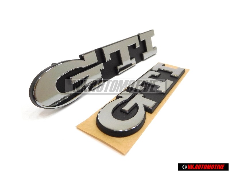 VW Original SET GTI Monogramme Emblème Argent Avant Arrière - Golf MK3