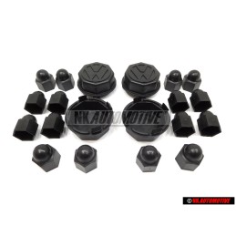 VW Original Set 4 Wheels Centre Hub Caps & Bolt Caps - Golf MK1/2 Cabriolet