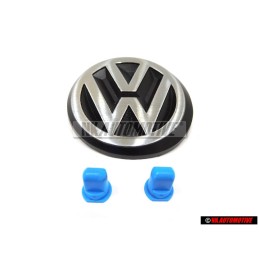 VW Original Set Boot Badge Emblem With Fixing Clips - Golf Cabriolet MK1 Clipper