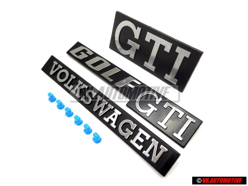 VW Original Set Avant Badges Arrière Emblèmes Avec Fixation Clips - Golf MK1 Gti