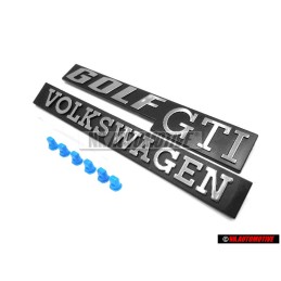 VW Original Set Badges Arrière Emblèmes Avec Fixation Clips - Golf MK1 Gti