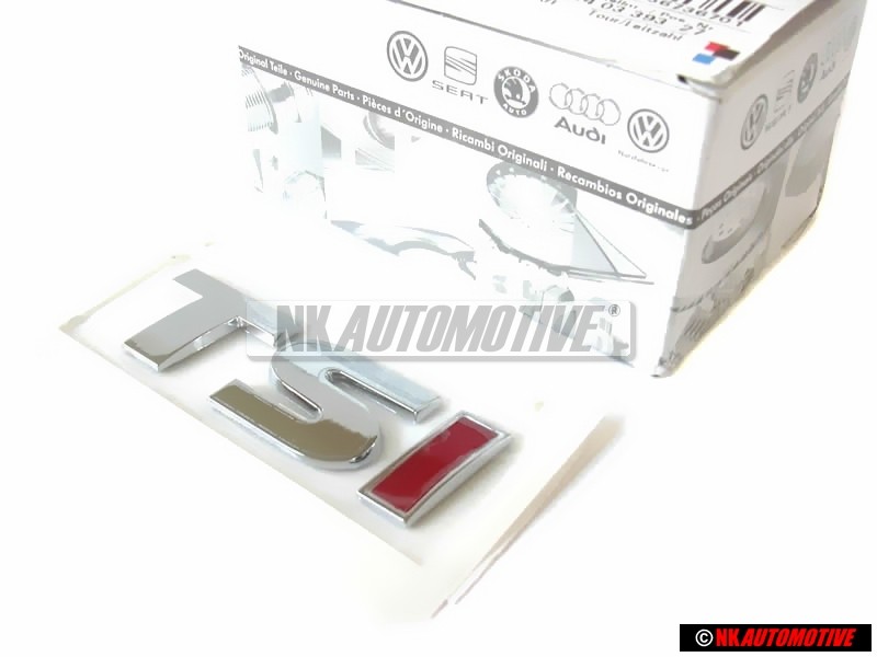 VW Original TSI Arrière Embleme Monogramme Logo Chrome Rouge - 5K0853675M GQF