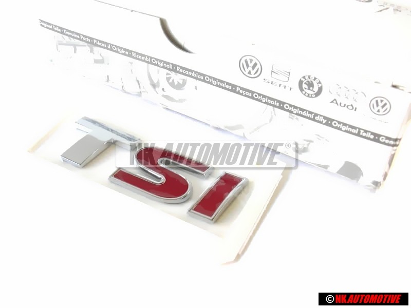 VW Original TSI Arrière Embleme Monogramme Logo Chrome Rouge - 5K0853675N GQF
