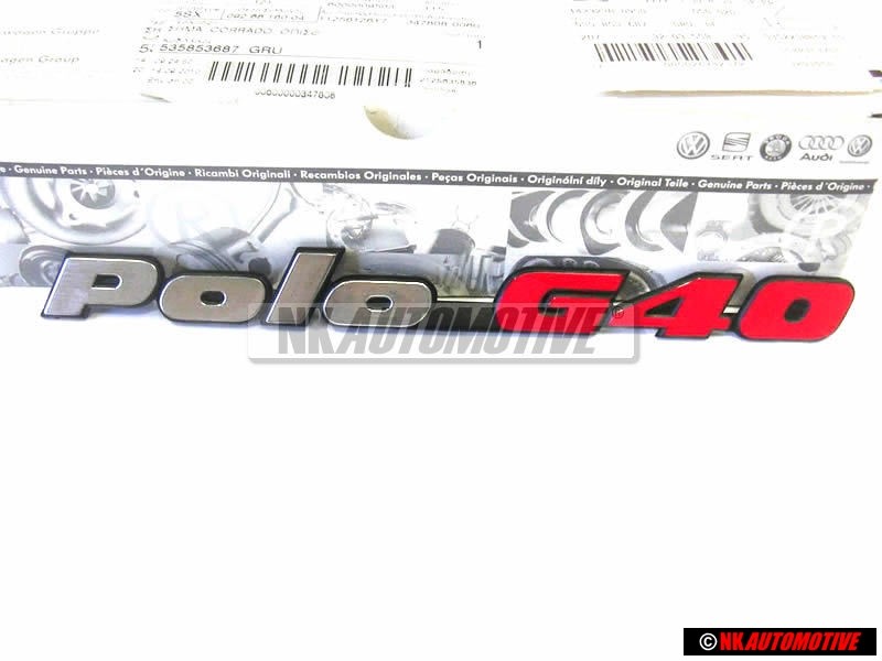 VW Original POLO G40 Arrière Embleme Monogramme Logo - 871853687E VD9
