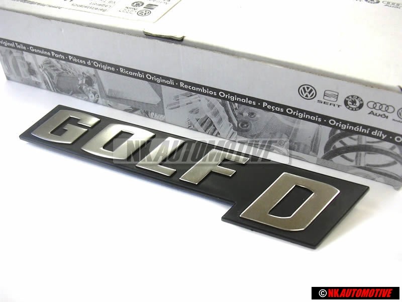 VW Original GOLF D Arrière Embleme Monogramme Logo Argent Brossé - 171853687P