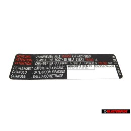 VW Original Etiquette Attention Changer La Courroie Crantee - 059010158