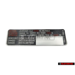 VW Original Etiquette Attention Changer La Courroie Crantee - 059010158
