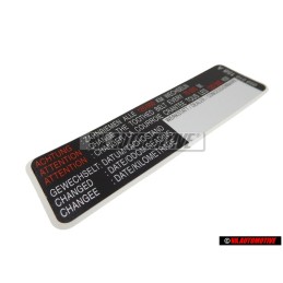 VW Original Etiquette Attention Changer La Courroie Crantee - 059010158