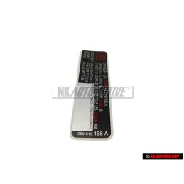 VW Original Etiquette 'Attention' Changer La Courroie - 077010138B