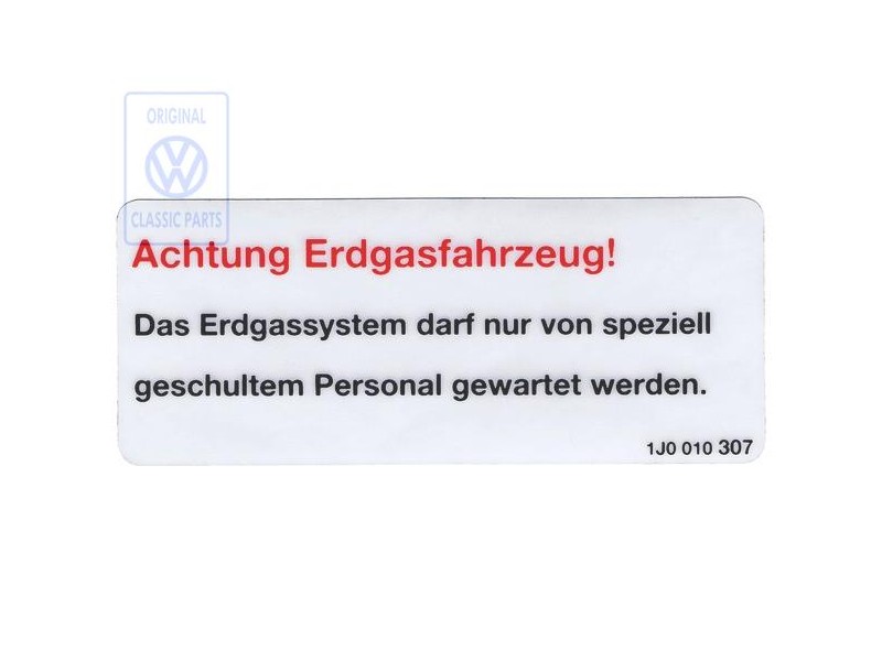 VW Original Plaque Indicatrice - 1J0010307