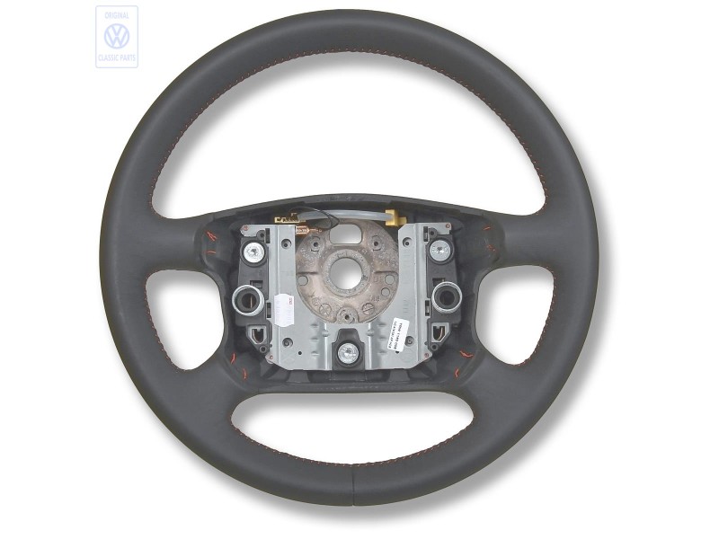 VW Original Volant De Direction Cuir Noir/Orange Tropic - 1J0419091APHCB
