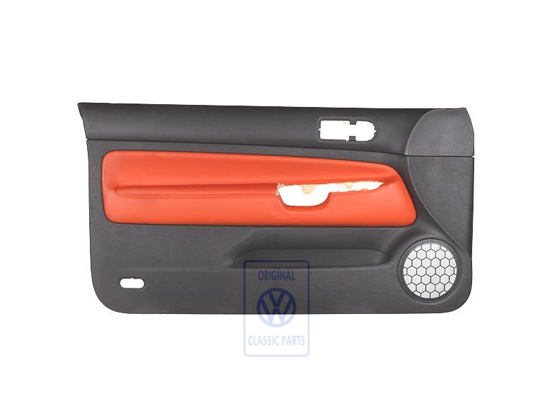 VW Original Revetement De Porte Cuir Noir/Orange Tropic - 1J3867011CGGEB