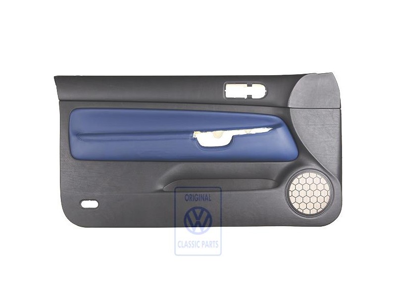 VW Original Revetement De Porte Cuir Noir/Orbitblue - 1J3867011CGGEC