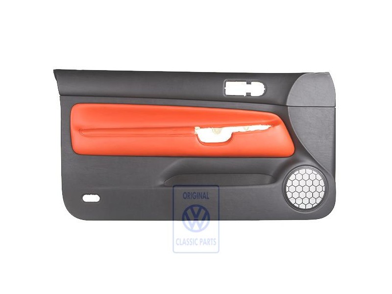 VW Original Revetement De Porte Cuir Noir/Orange Tropic - 1J3867011CJGEB