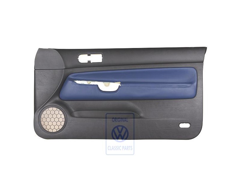 VW Original Revetement De Porte Cuir Noir/Orbitblue - 1J3867012CPGEC