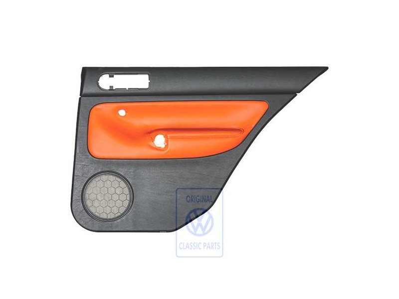 VW Original Revetement De Porte (Cuir) Noir/Orange Tropic - 1J6867212AHGEB