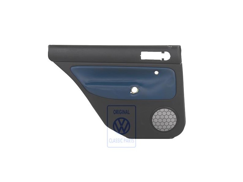 VW Original Revetement De Porte (Cuir) Noir/Orbitblue - 1J9867211AAGEC