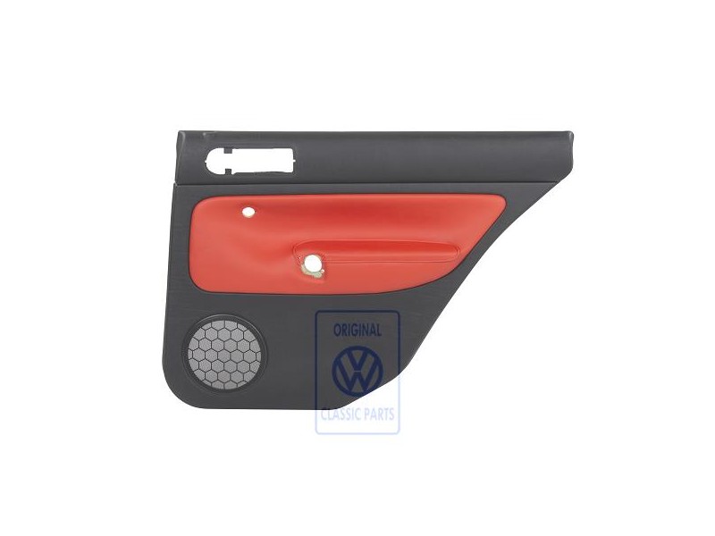 VW Original Revetement De Porte (Cuir) Noir/Orange Tropic - 1J9867212AAGEB