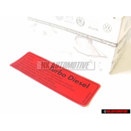 VW Original Pl. Identif. 'Turbo-Diesel' 'Attention ' - 068010014S