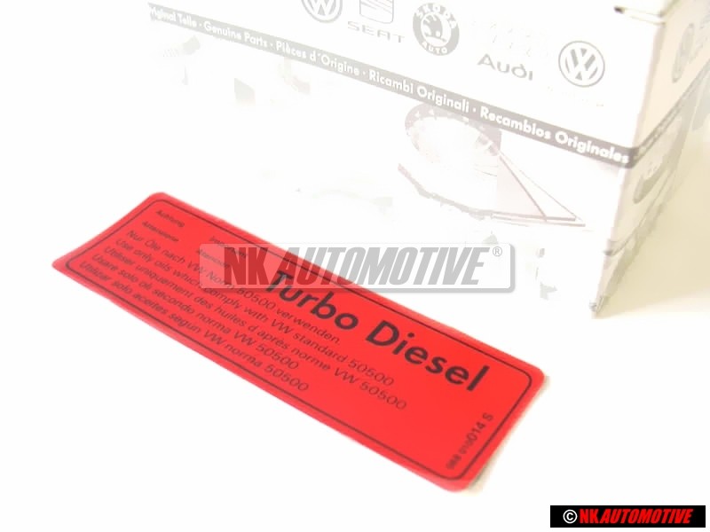 VW Original Pl. Identif. 'Turbo-Diesel' 'Attention ' - 068010014S