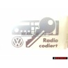VW Original Plaq. ident. 'codage radio' - 357010049E