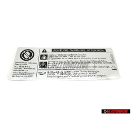 VW Original etiquette remplissage excessif d'huile - 701010002A
