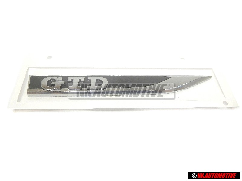 VW Original GTD Côté Embleme Monogramme Logo Noir Chrome - 5G0853688BBCMT