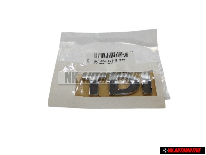 VW Original TDI Arrière Embleme Monogramme Logo Chrome - 1K0853675S 739