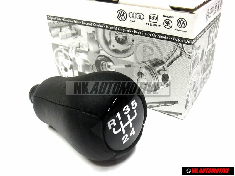 VW Original Pommeau Levier Vitesses (Cuir) Noir - 357711141A 1BX