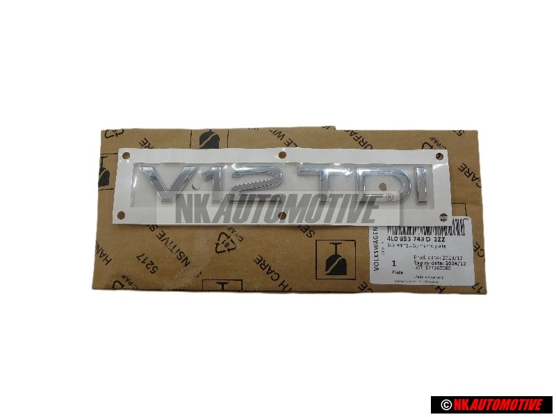 Audi Original V12 TDI Arrière Embleme Monogramme Logo Chrome - 4L0853743D 2ZZ