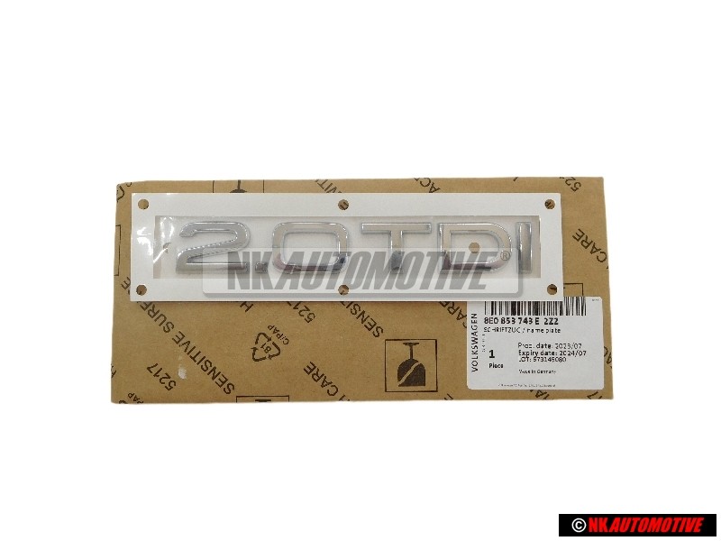 Audi Original 2.0 TDI Arrière Embleme Monogramme Logo Chrome - 8E0853743E 2ZZ