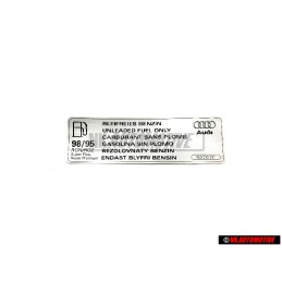 Audi Original Plaque D'Identification 'Essence Sans Plomb' - 4E0010331