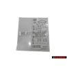 Audi Original Etiquette P. Pression De Gonflage Des Pneus - 8V0010502H