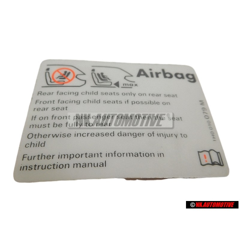 VW Original Etiquette 'Airbag' Avec Utilisation De Banq. P. 