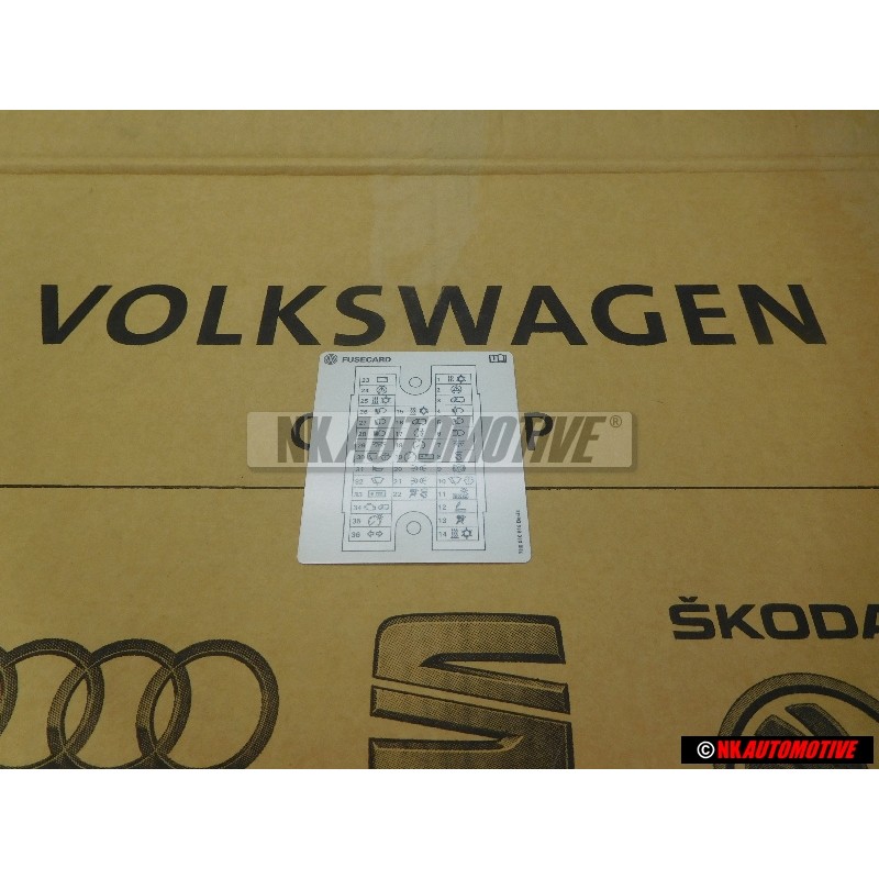 VW Original Etiquette P. Equipement Fusibles - 7H0010618