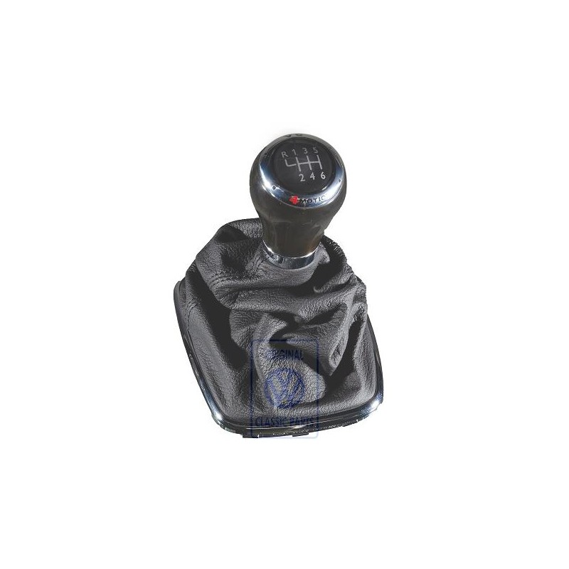 VW Original Pommeau Levier Vitesses Bois/ Cuir Avec Gaine - 1J0711113EGQUM
