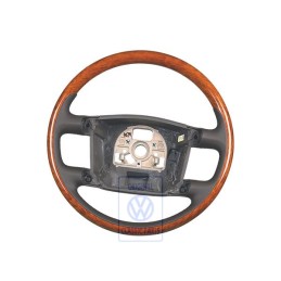 VW Original Volant De Directionbois/Cuir Brun Nature/Eucalyptus - 3D0419091ABQSE