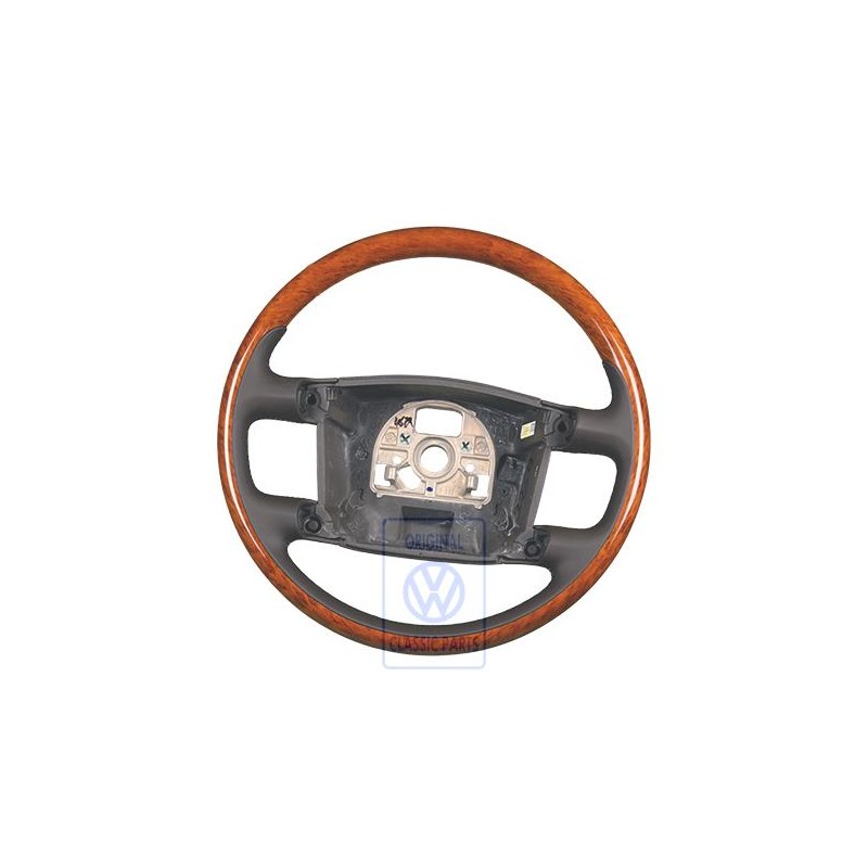 VW Original Volant De Directionbois/Cuir Brun Nature/Eucalyptus - 3D0419091ABQSE