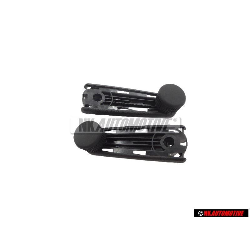 2x VW Original Manivelle De Leve-Glace Noir Satine - 357837581 01C